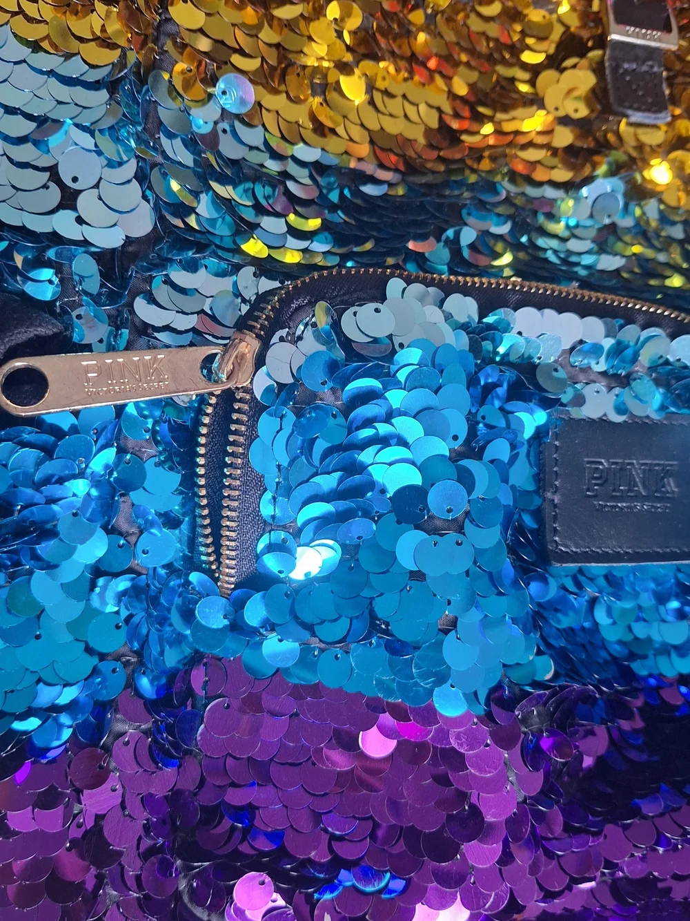 PINK Victoria's Secret Multi-Color Sequin Backpack - Rainbow Sequin Women’s Bag